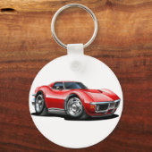 1968-72コルベット赤い車 キーホルダー (正面)