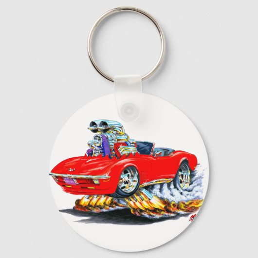 1968-72コルベット赤コンバーチブル キーホルダー (正面)