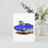 1968-72コルベット青い車 ポストカード (スタンド正面)