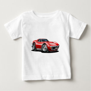 1968-72年のコルベットの赤車 ベビーTシャツ