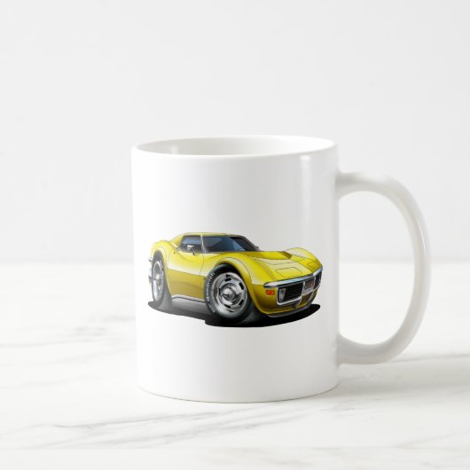 1968-72年のコルベットの黄色い車 コーヒーマグカップ (右)