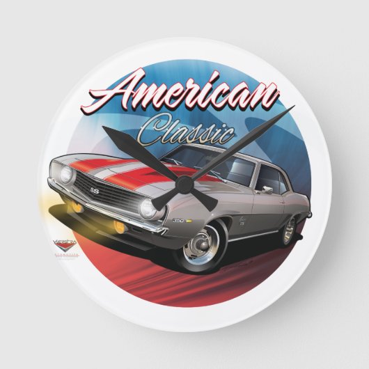 1968 Camaro SSクロック ラウンド壁時計 (正面)