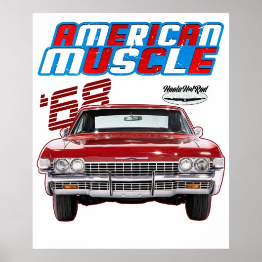 1968 Fastback,pony car,Hotrod,Drag Car,Oldtimer,cl ポスター (正面)