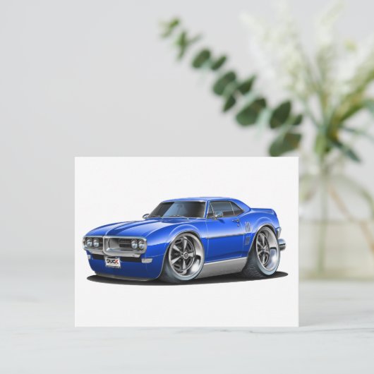 1968 Firebird Blue Car ポストカード (スタンド正面)