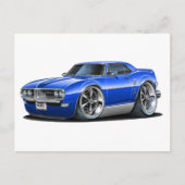 1968 Firebird Blue Car ポストカード (正面)