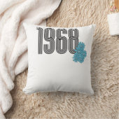 1968 Hippie Peace Signフラワーパワーアクア クッション (ブランケット)