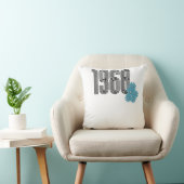 1968 Hippie Peace Signフラワーパワーアクア クッション (椅子)