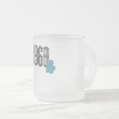 1968 Hippie Peace Signフラワーパワーアクア フロストグラスマグカップ (正面右)