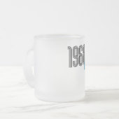 1968 Hippie Peace Signフラワーパワーアクア フロストグラスマグカップ (正面左)