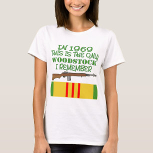 1969で唯一のWoodstock私はベトナムを覚えています Tシャツ