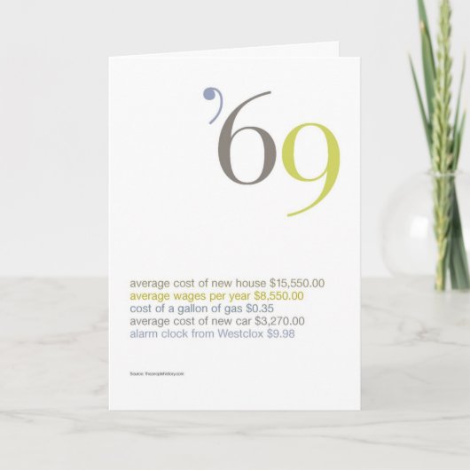 1969の誕生日のおもしろい事実 カード (正面)