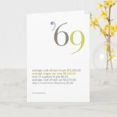 1969の誕生日のおもしろい事実 カード (黄色い花)