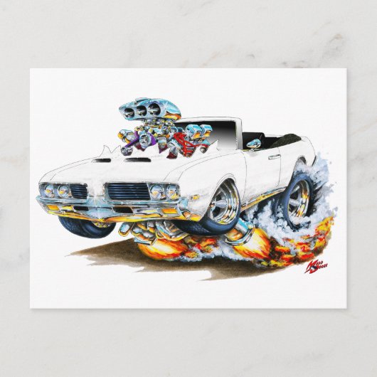 1969オールズカトラスホワイトコンバーチブル ポストカード (正面)