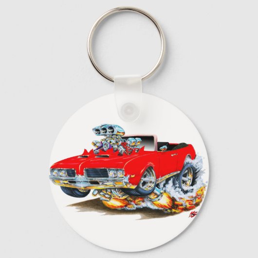 1969オールズカトラスレッドコンバーチブル キーホルダー (正面)