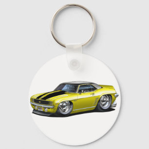 1969カマロイエローブラックトップカー キーホルダー