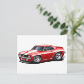 1969カマロSS紅白カー ポストカード (スタンド正面)