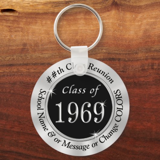 1969キーチェーンパーティーの好意のブラックシルバークラス キーホルダー (正面)
