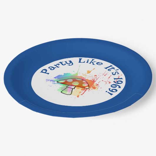 1969サイケデリック年のアマニタのようなパーティー ペーパープレート (アングル)