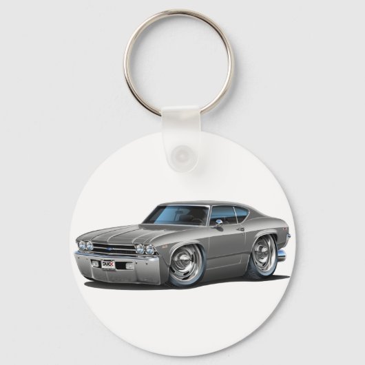 1969シェヴェル銀の車 キーホルダー (正面)