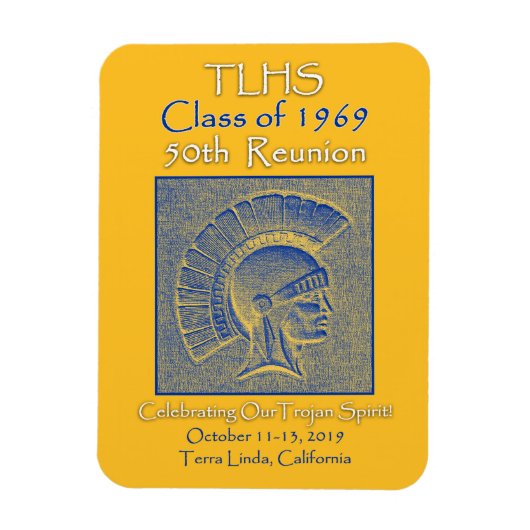 1969トロイの木馬の精神50懇親会のTLHSクラス マグネット (縦)