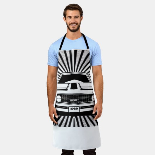 1969マッスルカー エプロン (着用した状態)