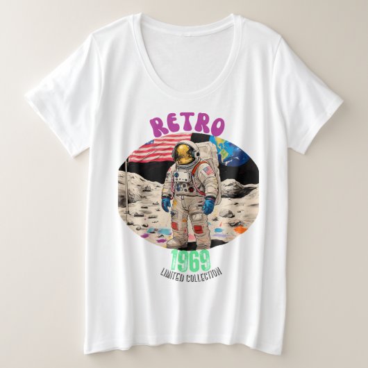 1969レトロ-レトロリバイバル（限定品） プラスサイズTシャツ (デザイン正面)