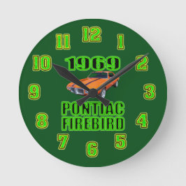 1969年のポンティアクの火の鳥の時計 ラウンド壁時計