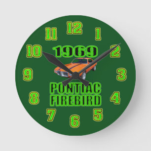 1969年のポンティアクの火の鳥の時計 ラウンド壁時計