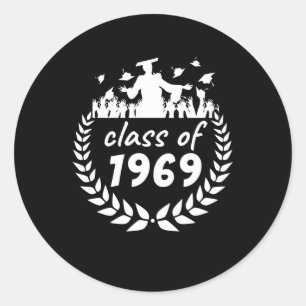 1969年の卒業又は懇親会デザイン ラウンドシール