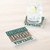 1969年の名前Glass Coasterヴィンテージ ガラスコースター (アングル)