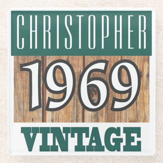 1969年の名前Glass Coasterヴィンテージ ガラスコースター (正面)