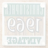 1969年の名前Glass Coasterヴィンテージ ガラスコースター (裏面)