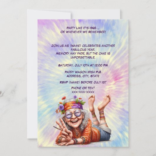 1969年の誕生日レトロ60sマイルストーンのようなパーティー 招待状 (正面)