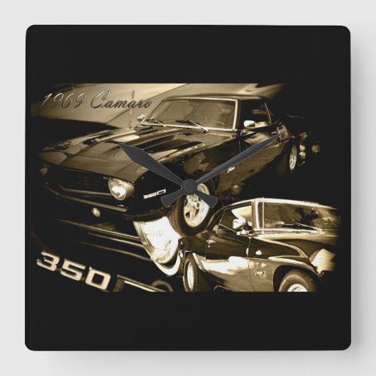 1969年のCamaroの時計 スクエア壁時計 (正面)