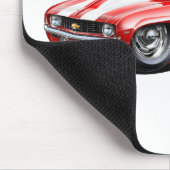 1969年のCamaro SSの赤白の車 マウスパッド (コーナー)