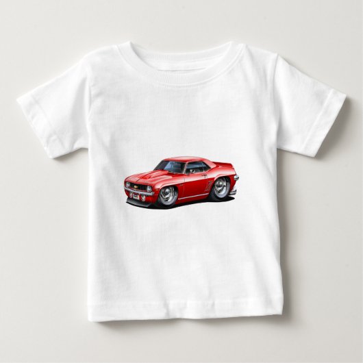 1969年のCamaro SSの赤車 ベビーTシャツ (正面)