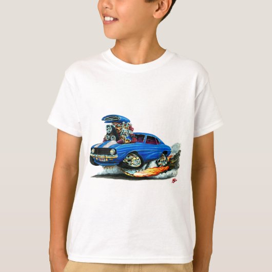1969年のCamaro SSの青白の車 Tシャツ (正面)