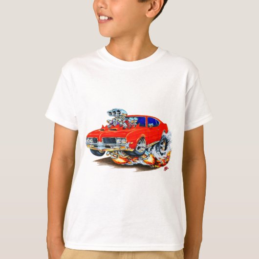 1969年のOldsのカットラスの赤車 Tシャツ (正面)