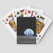 1969年アポロ11号、月の上を昇る地球 トランプ (裏面)