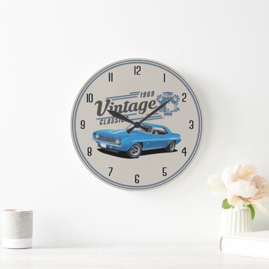 1969年ヴィンテージクラシックカマロ大時計 ラージ壁時計 (ホーム)