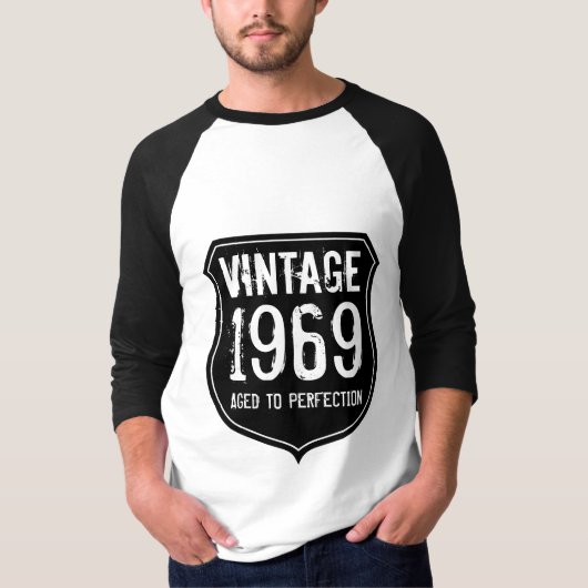 1969年完全熟成 |ダークグレーのヴィンテージシャツ Tシャツ (正面)