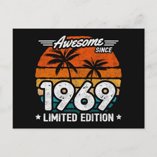 1969年生まれ限定版レトロかっこいい 1969年から ポストカード (正面)