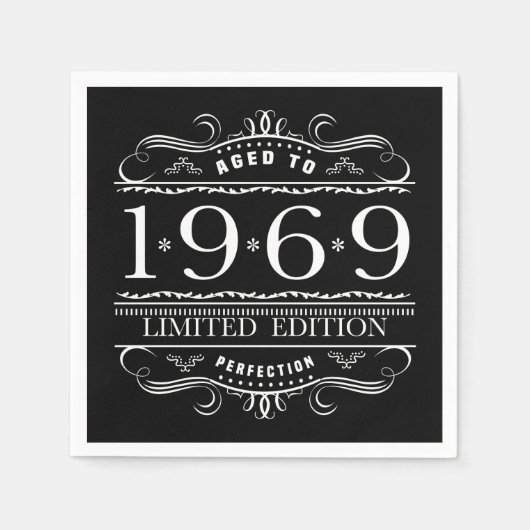 1969年限定版誕生日 スタンダードカクテルナプキン (正面)