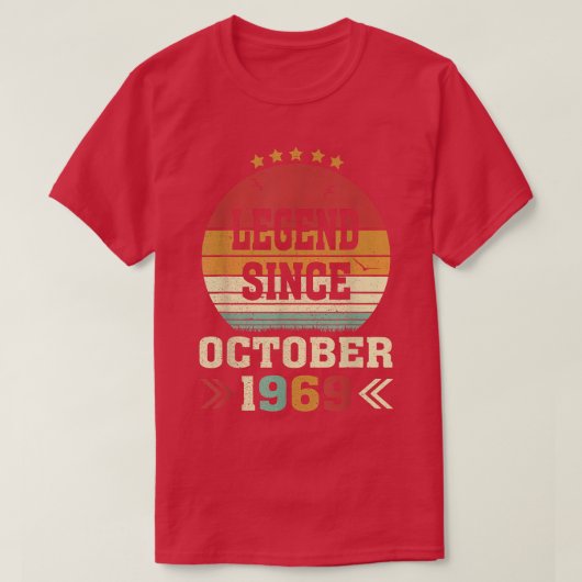 1969年10月53日から53歳のギフト伝説 Tシャツ (デザイン正面)