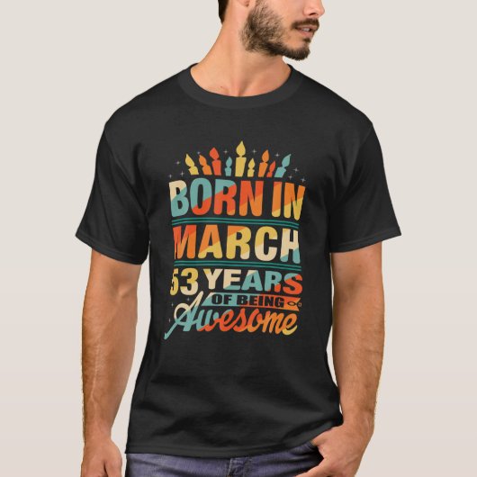 1969年3月53歳53誕生日ギフトキャンドル Tシャツ (正面)