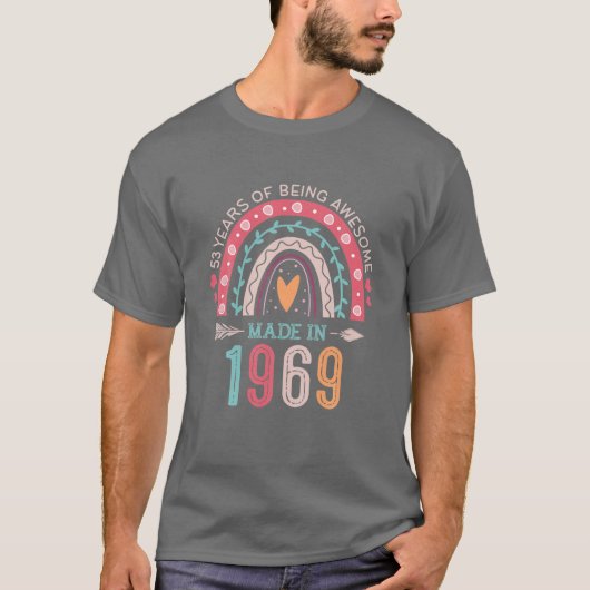 1969年53歳のレインボー53番目の誕生日Gifで作られた Tシャツ (正面)