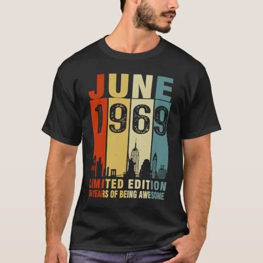 1969年6月54年のヴィンテージ素晴らし Tシャツ (正面)
