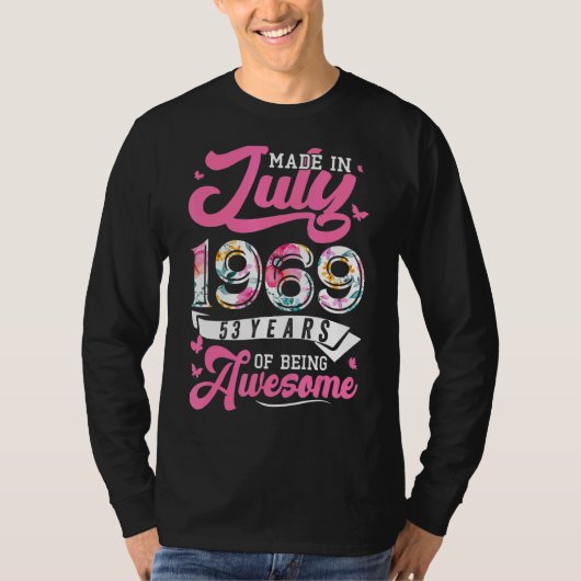 1969年7月に製造フローラ53歳53誕生日 Tシャツ (正面)