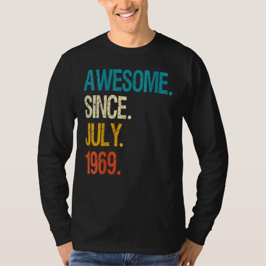 1969年7素晴らし月53日生誕生以来53歳 Tシャツ (正面)