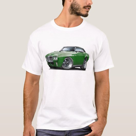1969年Firebirdの暗闇-緑-の黒い上車 Tシャツ (正面)